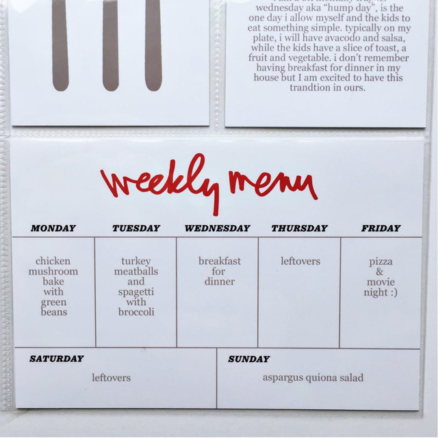 Weekly Menu, 4 of 4