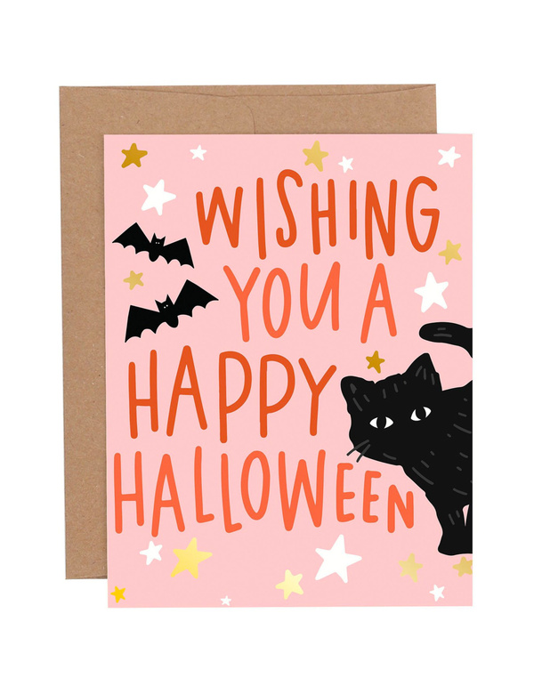 Happy Halloween Cat Greeting Card, 1 of 1
