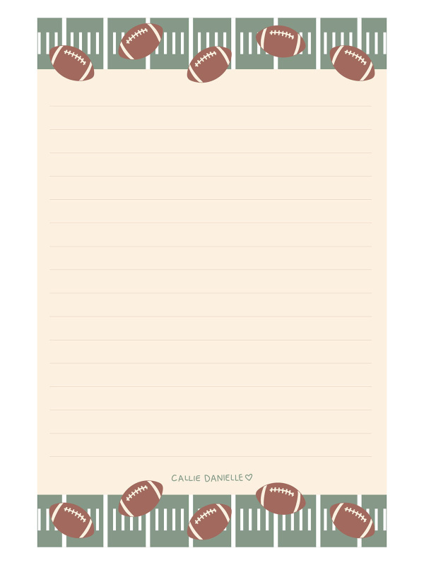 Football Game Day 4×6 Lined Notepad, 1 of 4