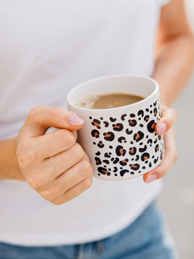 Leopard Print Large Ceramic Mug - Cream, 2 of 3