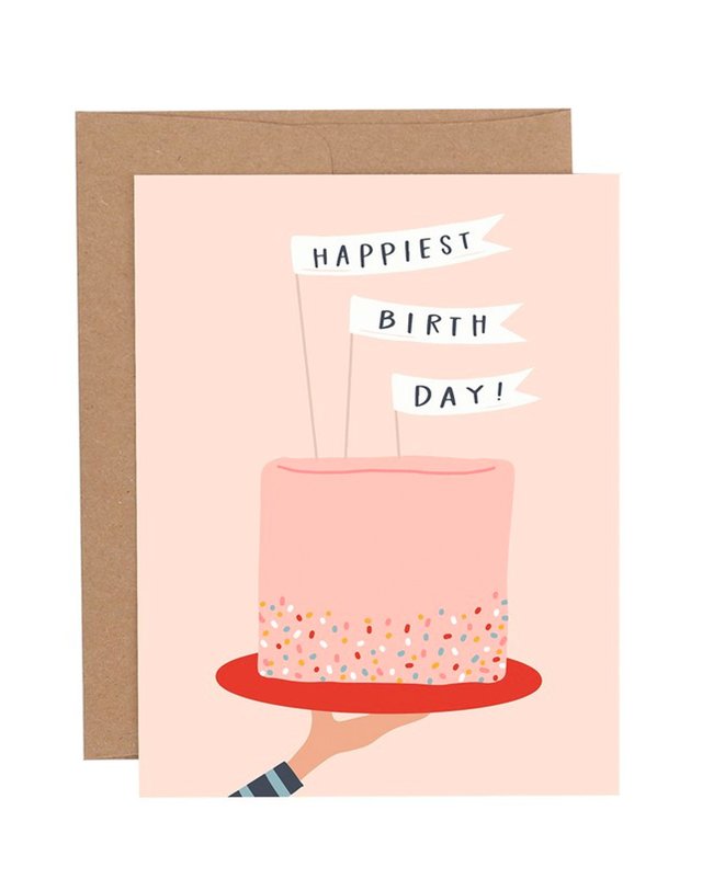 Sprinkled Cake Happiest Birthday Greeting Card, 1 of 1