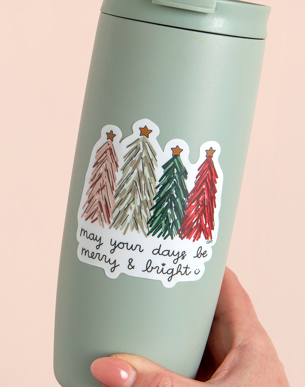 Merry & Bright Trees Decal Sticker, 2 of 3