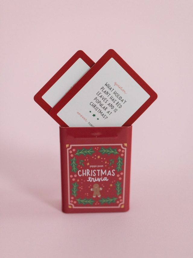 Christmas Trivia Game - Deck of Cards + Storage Tin, 1 of 8