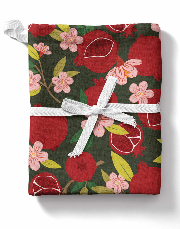 Pomegranate Pattern Tea Towel, 2 of 6