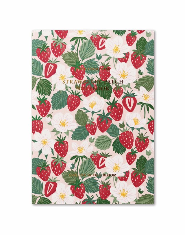 Live Life In Full Bloom Strawberry Patch Stitched Notebook, 1 of 3