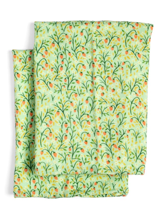 Strawberry Meadow Baby Burp Cloths – Muslin Set of 2, 2 of 3
