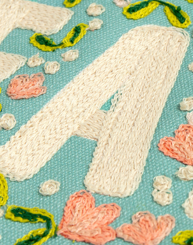 Read Embroidered Canvas Banner, 3 of 4