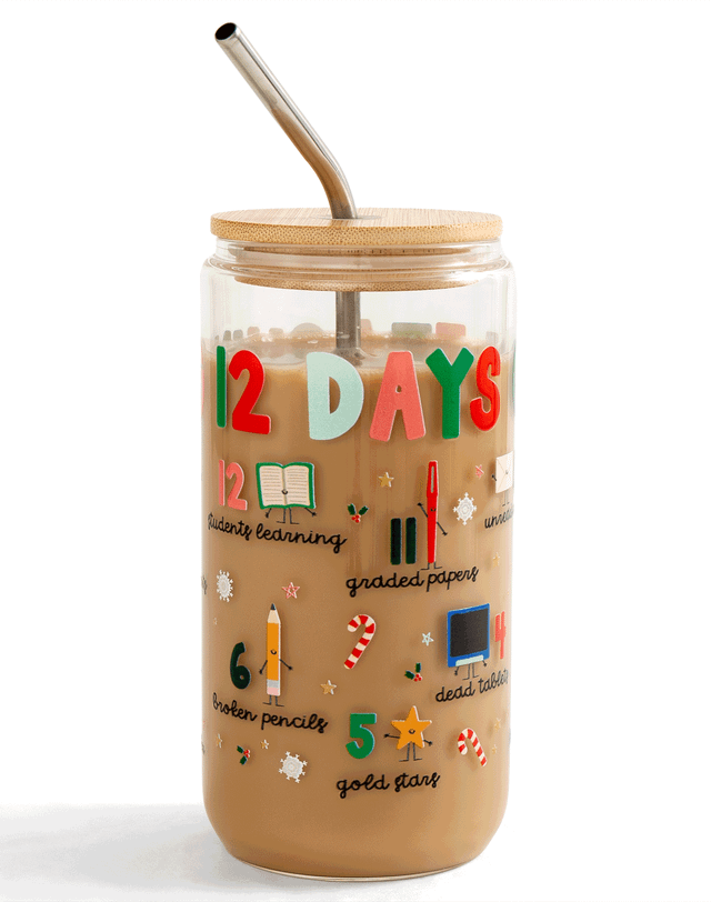 12 Days Of Teaching Christmas Glass Can, 2 of 3