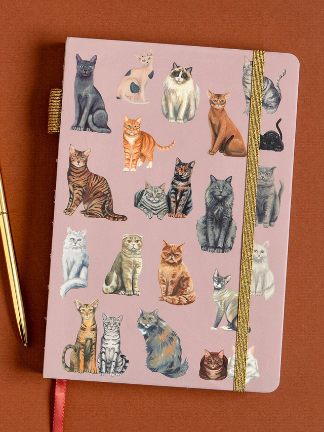 Feline Friends Cats Lay Flat Lined Journal, 1 of 2