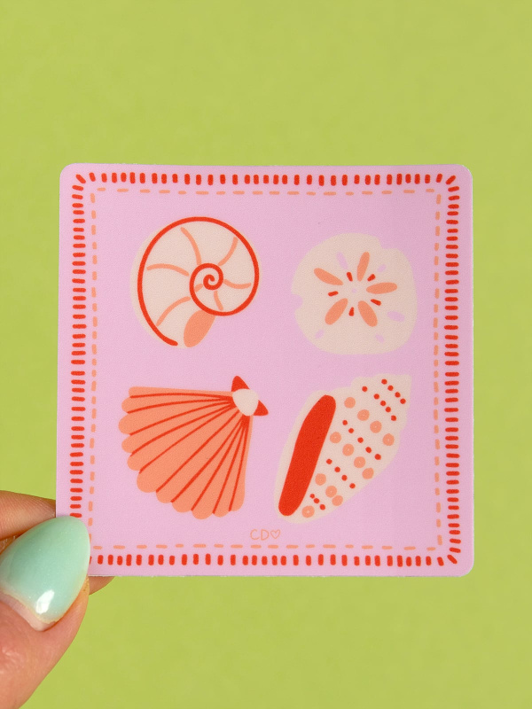 Seashells Coastal Decal Sticker, 1 of 1