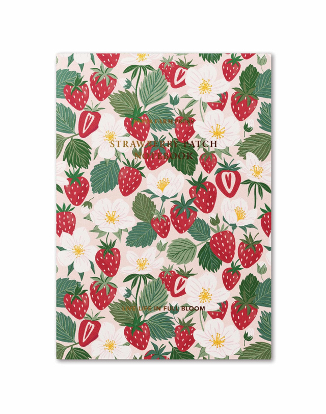 Live Life In Full Bloom Strawberry Patch Stitched Notebook, 1 of 3