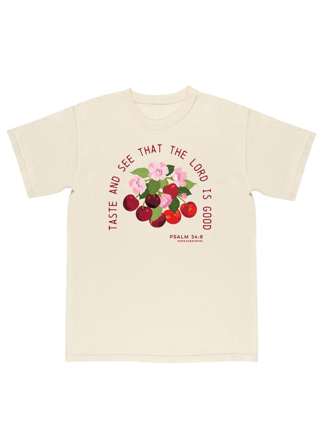 Taste & See That The Lord Is Good Cherry Faith Tee - Ivory, 4 of 5