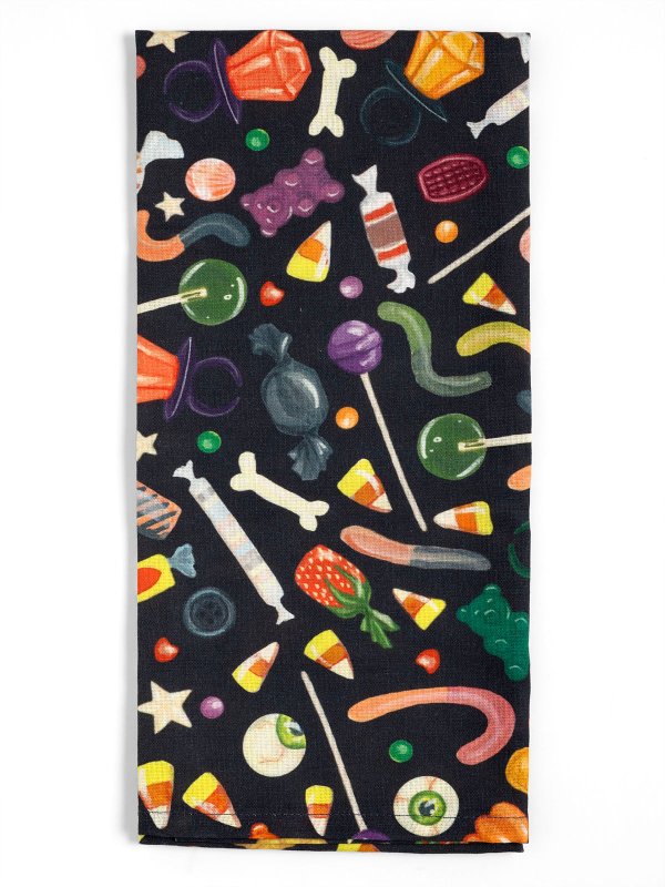 Spooky Sweets Halloween Candy Kitchen Tea Towel, 4 of 5