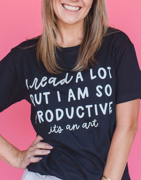 I Read A Lot - Pippi Tee - Black, 2 of 3