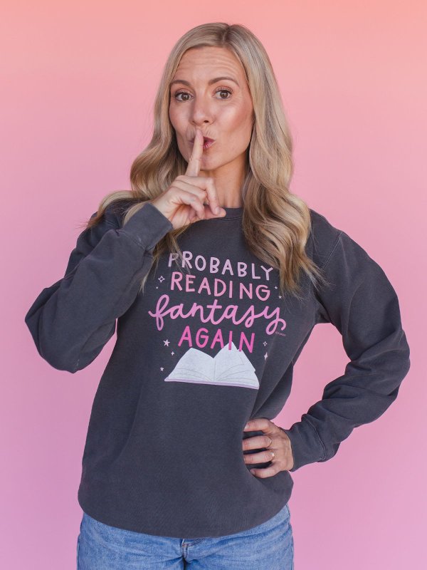 Probably Reading Fantasy Again Sweatshirt - Pepper, 2 of 4