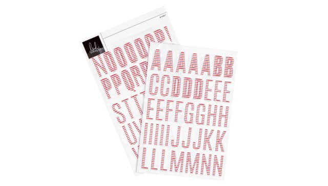 Candy Cane Lane Puffy Alpha Sticker Sheet, 1 of 2