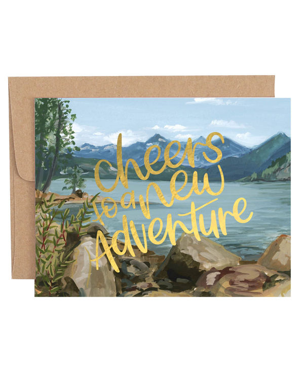 Cheers To A New Adventure Lake Landscape Greeting Card, 1 of 1