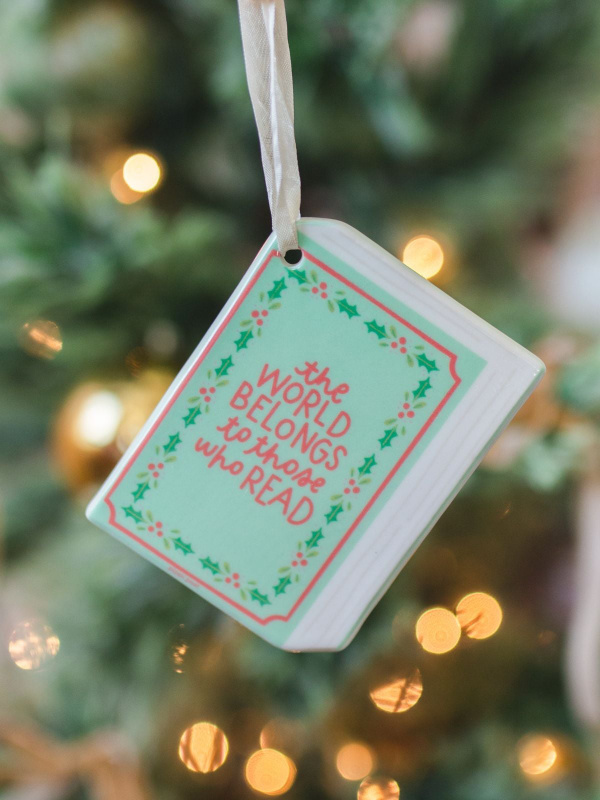 The World Belongs To Those Who Read Christmas Book Ornament, 2 of 4