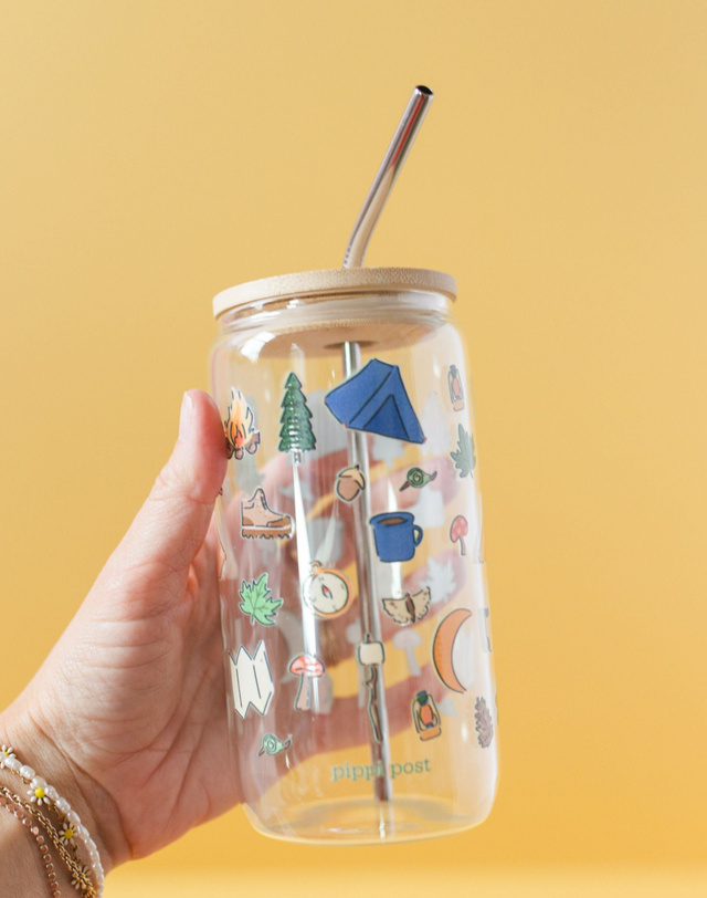 Camping Icons Glass Can, 4 of 5