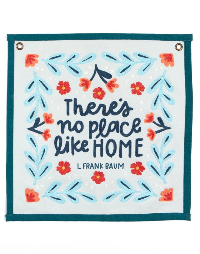 No Place Like Home Wizard of Oz Embroidered Canvas Banner, 3 of 4