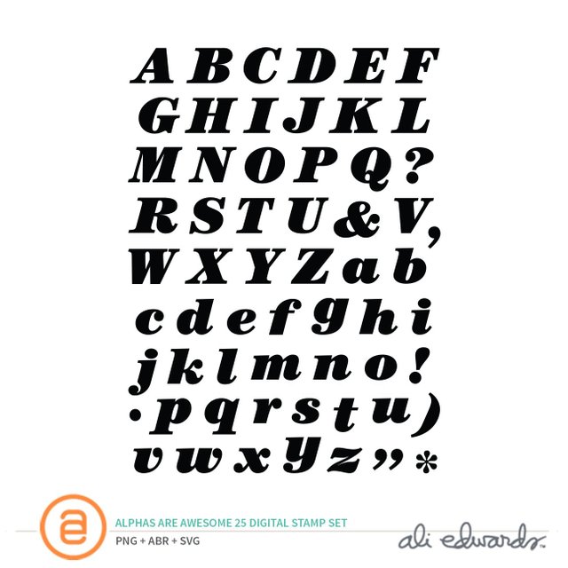 Alphas Are Awesome #25 Digital Stamp Set, 1 of 1