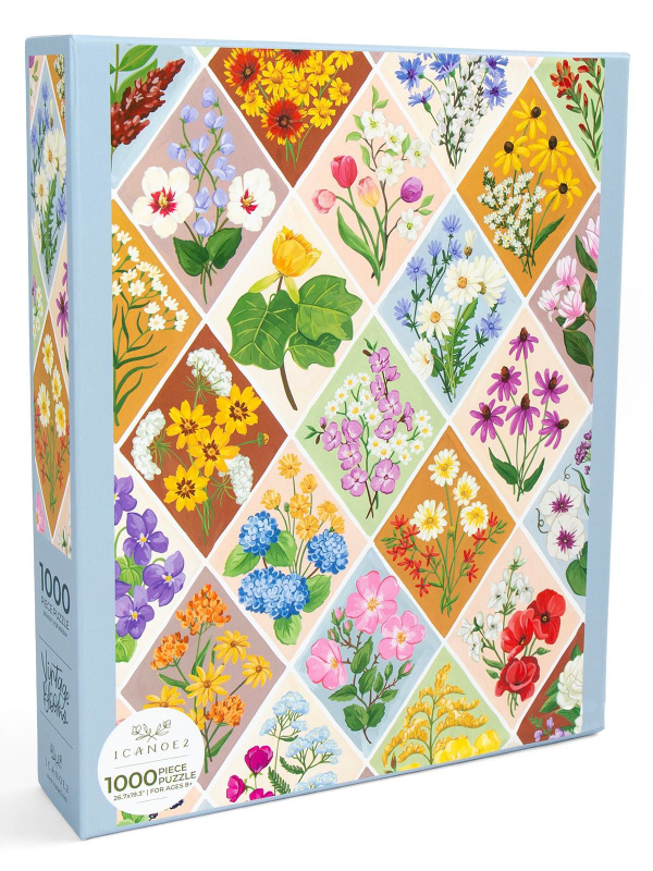 Vintage Blooms - 1,000 Piece Floral Jigsaw Puzzle, 1 of 9