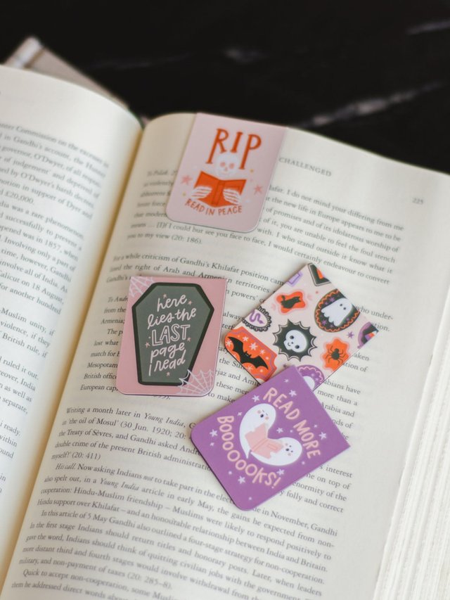 Spooky Cute Halloween Magnetic Bookmarks Set of 4, 1 of 7
