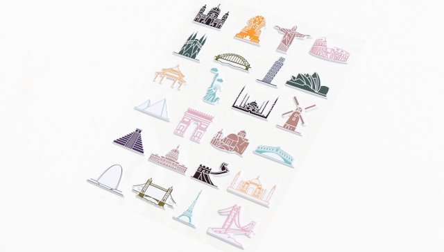 World Icons Puffy Sticker Sheet, 2 of 2