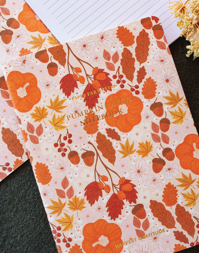 Harvest Gratitude Pumpkin Patch Stitched Notebook, 2 of 3