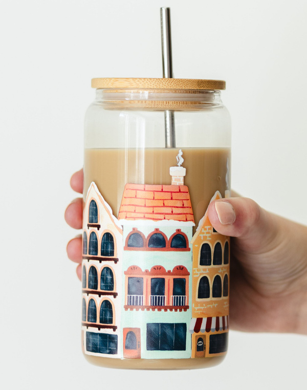 City Sidewalks 16oz Glass Can, 1 of 5