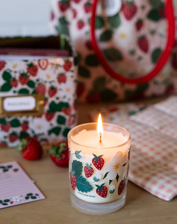 Strawberry Patch Scented Soy Hand-Poured Candle, 2 of 8
