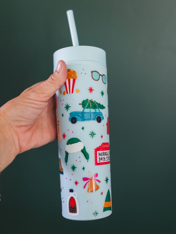 Christmas Movie Favorites 16oz Skinny Acrylic Tumbler - Mint, 1 of 4