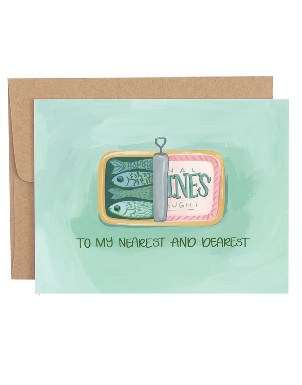 Nearest And Dearest Sardine Friendship Greeting Card, 1 of 1