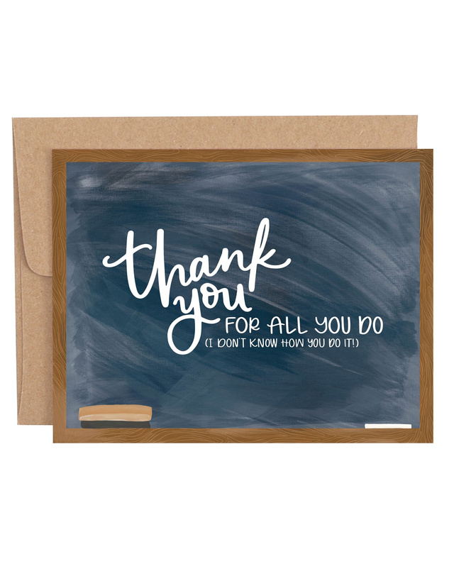 Chalkboard Teacher Appreciation Greeting Card, 1 of 1