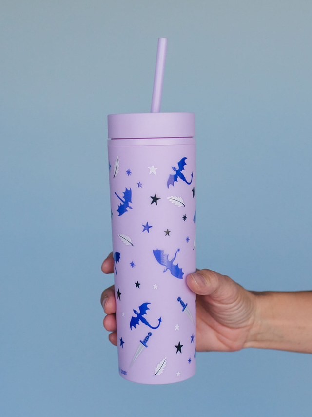 Romantasy Reader 16oz Skinny Acrylic Tumbler - Lilac, 1 of 3