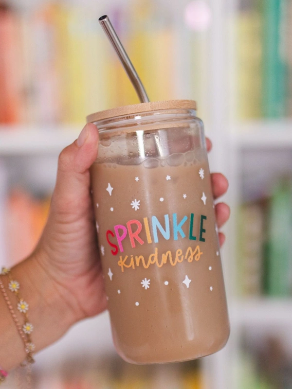 Sprinkle Kindness Glass Can, 1 of 2