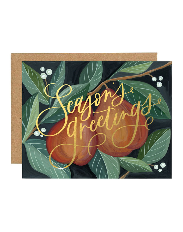 Christmas Pears Greeting Card, 1 of 1