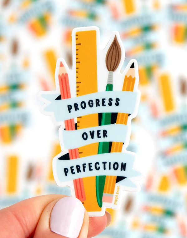 Progress Over Perfection Decal Sticker, 1 of 4