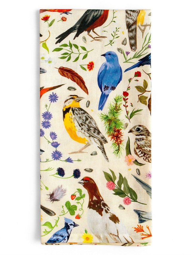 Feathered Friends Birds Kitchen Tea Towel, 3 of 4