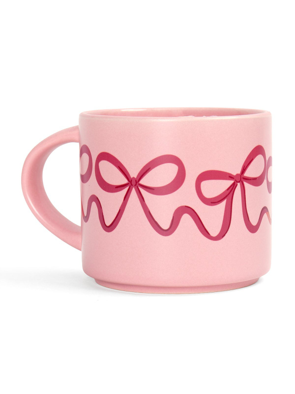 Red Coquette Bows Large Ceramic Coffee Mug, 5 of 5
