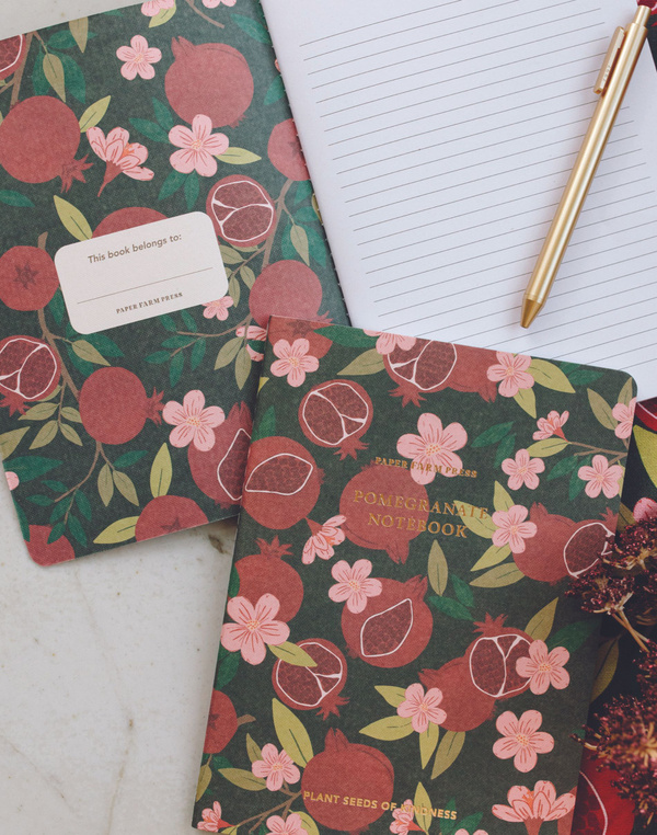 Seeds Of Kindness Pomegranate Plant Stitched Notebook, 4 of 5
