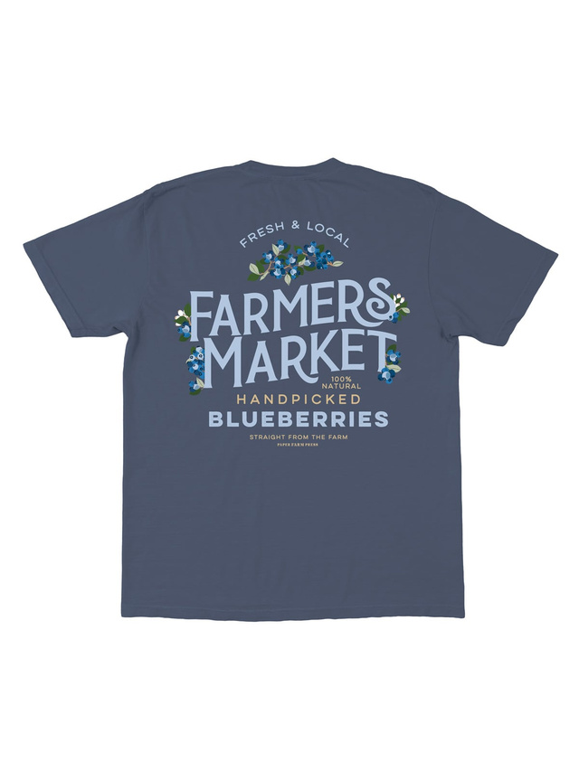 Blueberry Field Farmers Market Tee - Blue Jean, 1 of 5
