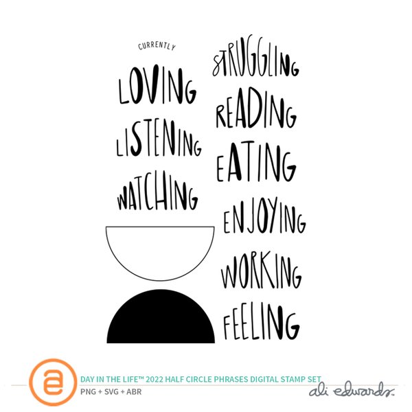 Day In The Life™ 2022 Half Circle Phrases Digital Stamp Set, 1 of 1