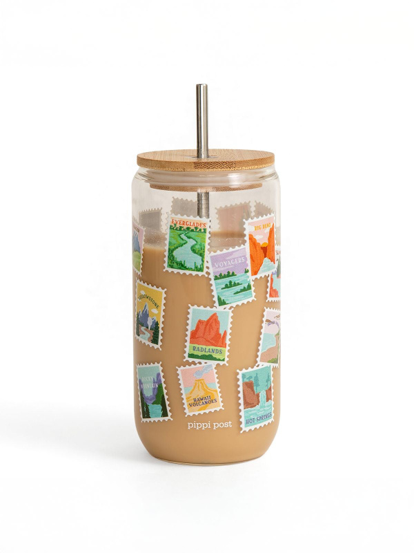 National Parks Postage Stamps Glass Can, 2 of 2