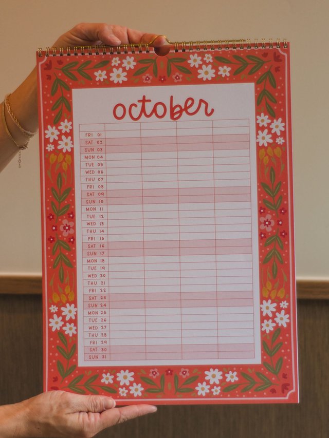 Family Planner 2027 Floral Spiral Hanging Wall Calendar, 5 of 10