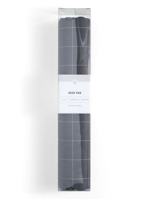 Scalloped Grid Large Desk Mat - Charcoal, 1 of 4