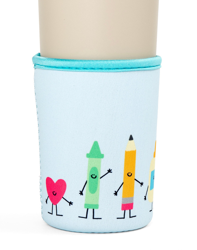 School Supplies Doodle Friends Teacher Drink Sleeve, 1 of 4