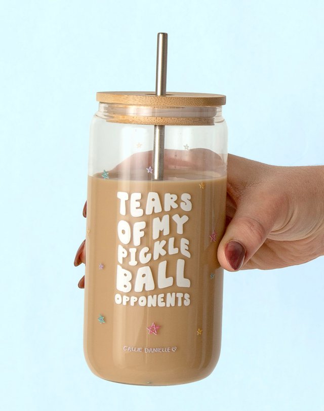 Tears of My Pickleball Opponents Glass Can, 1 of 2