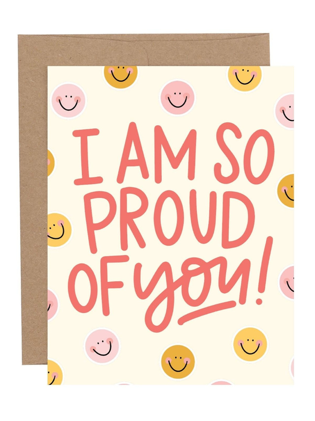 So Proud Smiley Congratulations Greeting Card, 1 of 1