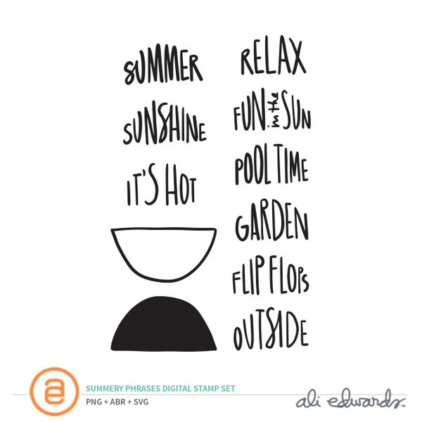 Summer Phrases Digital Stamp Set, 1 of 1